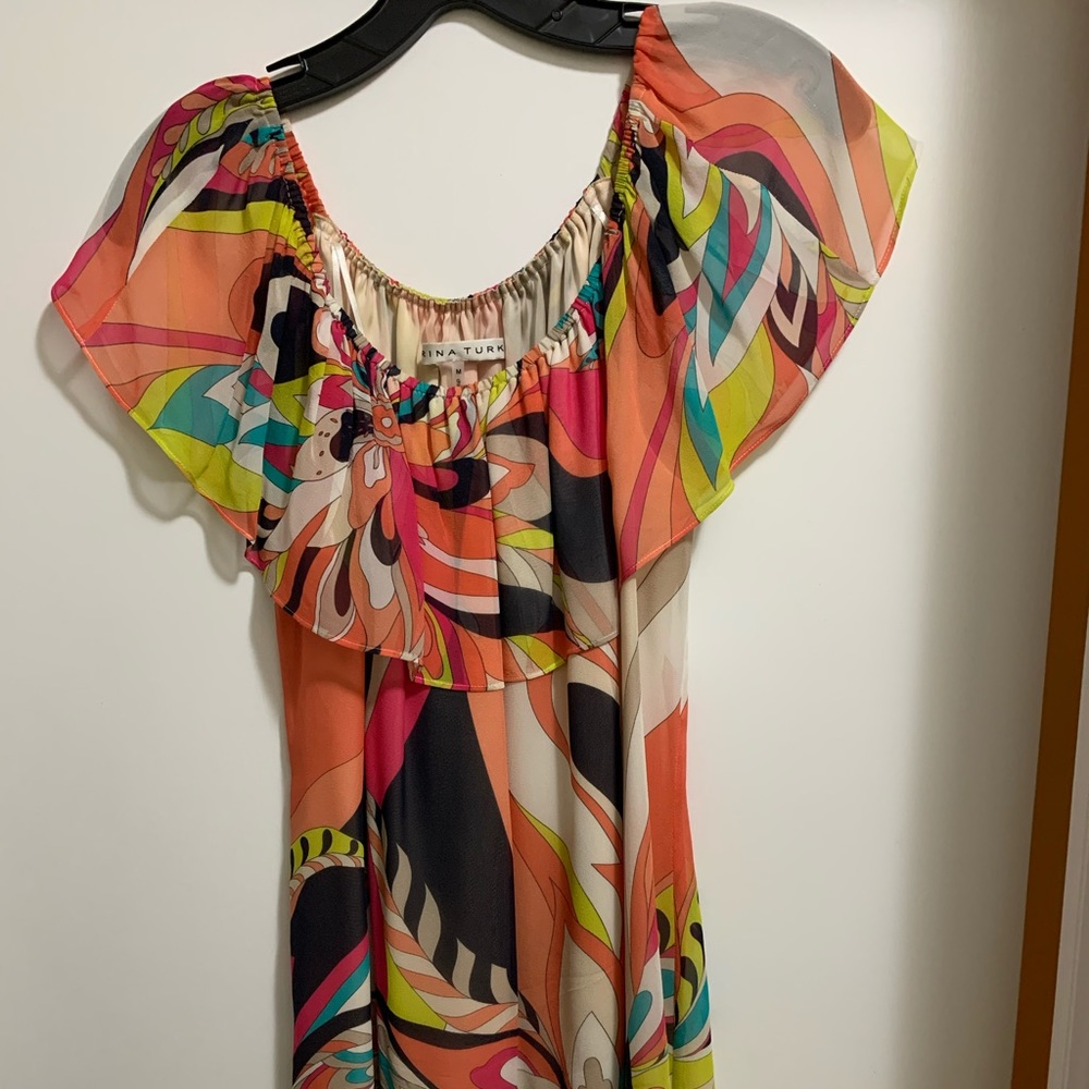 Trina Turk Off the Shoulder Multi Color Dress